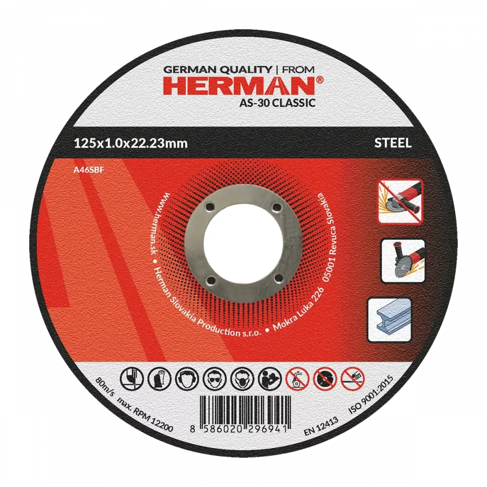 HERMAN (14020211) kotouč řezný 125 x 1,0 mm na ocel