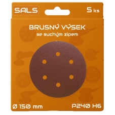 Brusný výsek na suchý zip O 150 mm H6 P240 (5 ks)