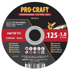 PROCRAFT rezný kotúč na kov 125 × 1,0 mm - sada 10 ks