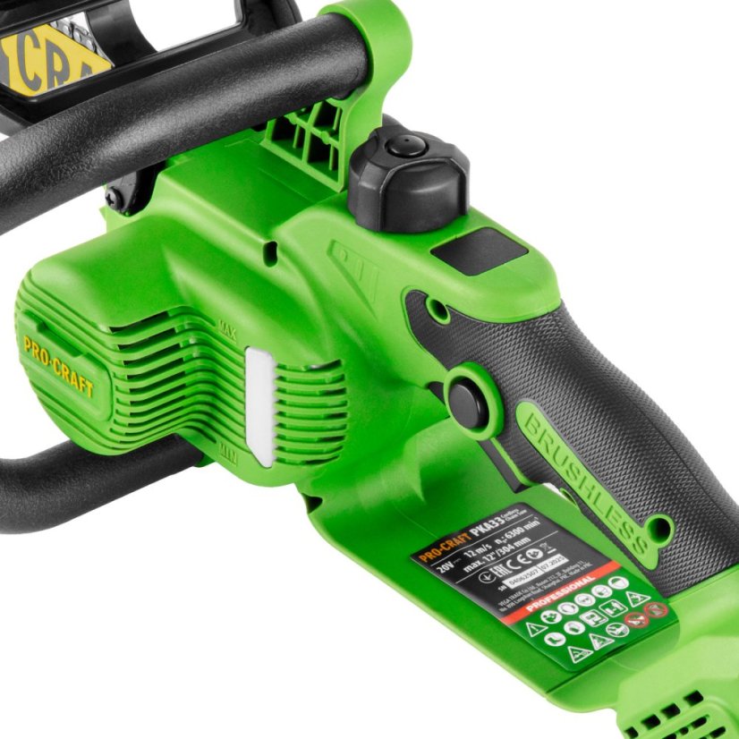 PROCRAFT PKA33 aku řetězová pila prořezávací, KIT (4 Ah, nab, kufr)
