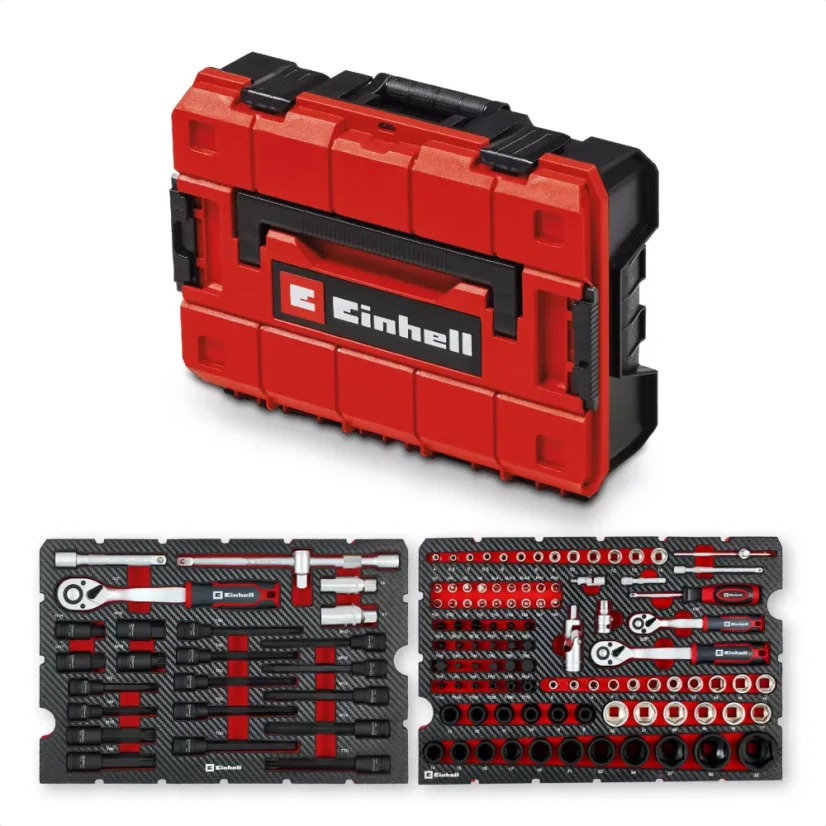 EINHELL E-Case gola sada 1/4" a 3/8" a 1/2", 121 dílů