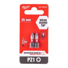 MILWAUKEE SHOCKWAVE™ bit 1/4" PZ 1 x 25 mm (balení 2 ks)
