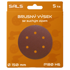 Brusný výsek na suchý zip O 150 mm H6 P180 (5 ks)
