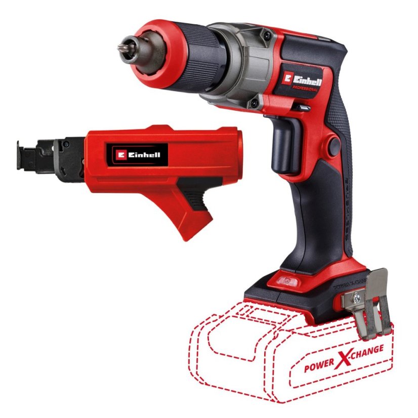 EINHELL PROFESSIONAL TP-DY 18 Li BL - Solo aku šroubovák na sádrokaton se zásobníkem (Power X-Change)