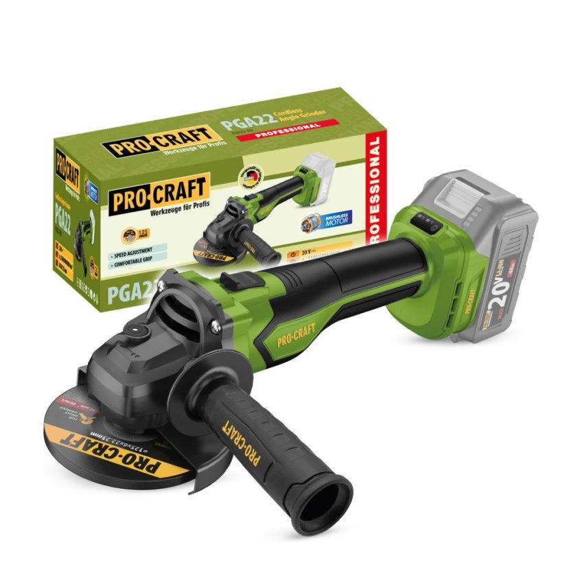 PROCRAFT PGA22 aku úhlová bruska, SOLO