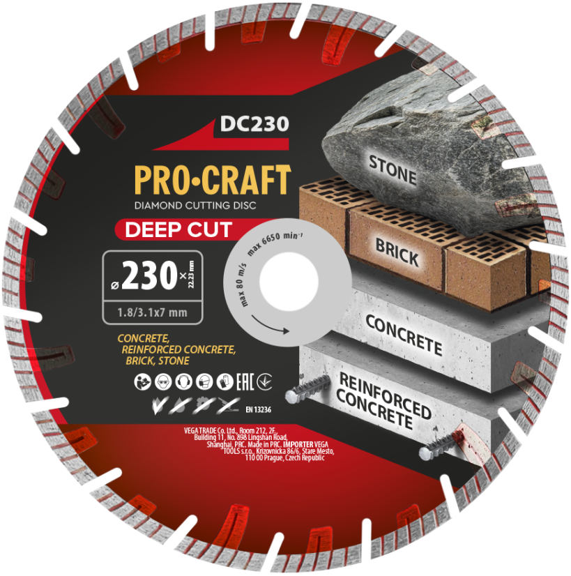 PROCRAFT Deep Cut diamantový kotouč 230 mm segmentový