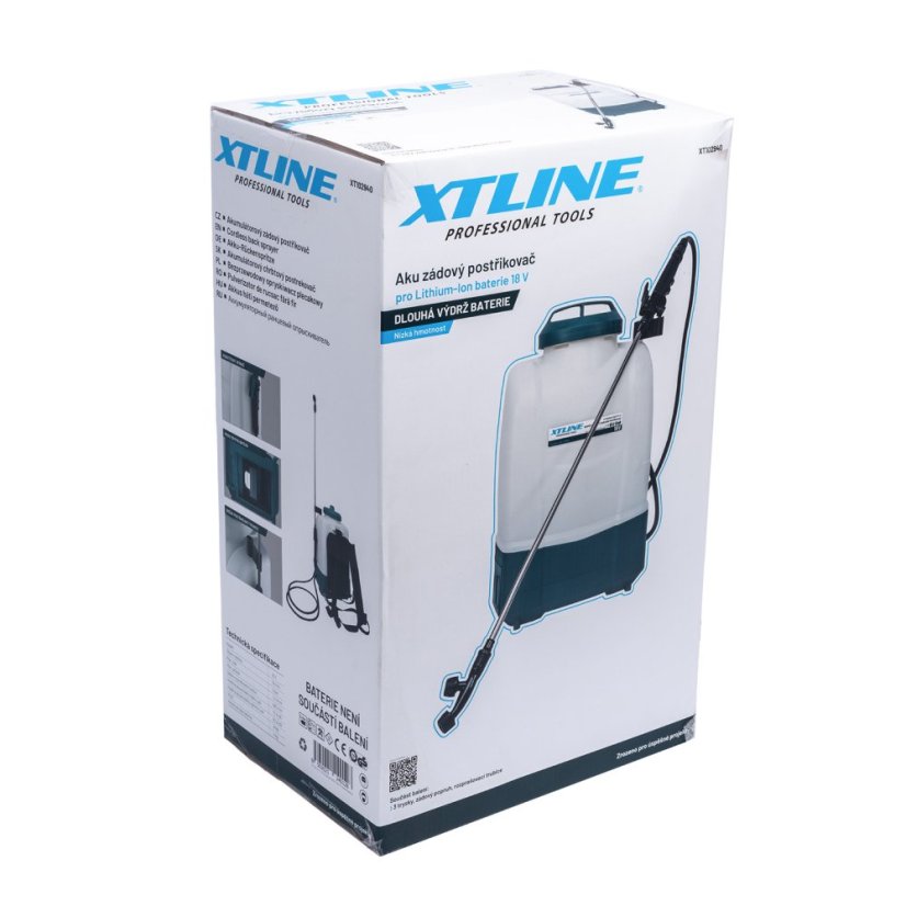 XTline aku postřikovač zádový, KIT nabíječka + 2,0 Ah