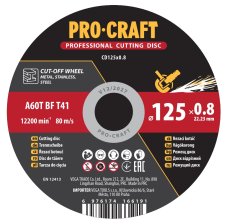 PROCRAFT rezný kotúč na kov 125 x 0,8 mm