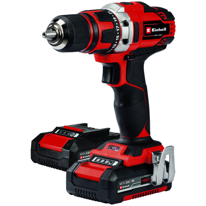 EINHELL TE-CD 18/40 Li +69 aku vrtací šroubovák, KIT 2x 2,0 Ah s příslušenstvím (Power X-Change)