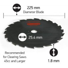 OREGON nôž pre krovinorez Maxi 24-zubý - 225 x 1,8 mm / stred 25,4 mm