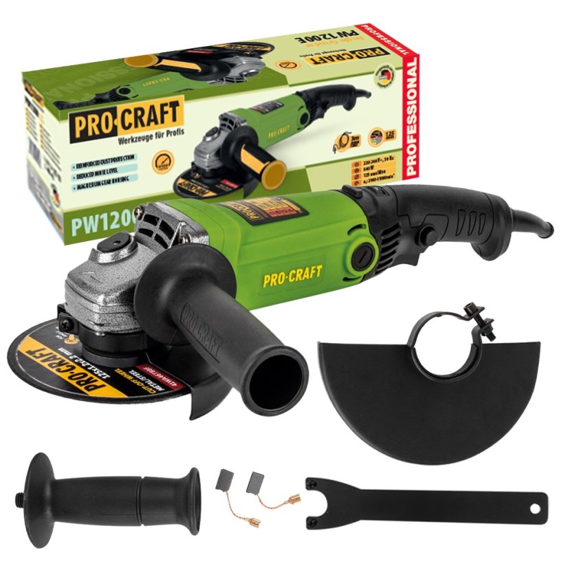PROCRAFT PW1200E úhlová bruska, regulace otáček