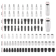EINHELL E-Case gola sada 1/4" a 3/8" a 1/2", 121 dílů