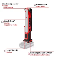 EINHELL TE-CL 18/1000 S Li - Solo aku svítilna (Power X-Change)