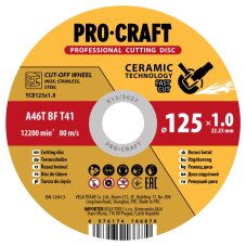 PROCRAFT keramický rezný kotúč na kov 125 × 1,0 mm - sada 10 ks