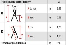 Schůdky AL 3-stupňové, nosnost 150kg