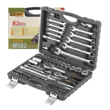 PROCRAFT gola sada 1/4" + 1/2" + očkoploché kľúče, 82 dielov