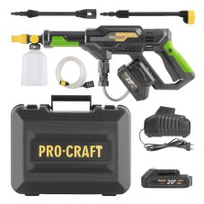 PROCRAFT CW20 aku vysokotlakový čistič + batéria 20/2A a nabíjačka 20/1