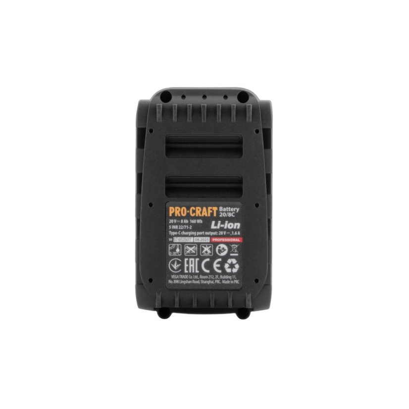 PROCRAFT akumulátor 20 V / 8,0 Ah s USB-C