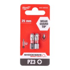 MILWAUKEE SHOCKWAVE™ bit 1/4" PZ 3 x 25 mm (balení 2 ks)