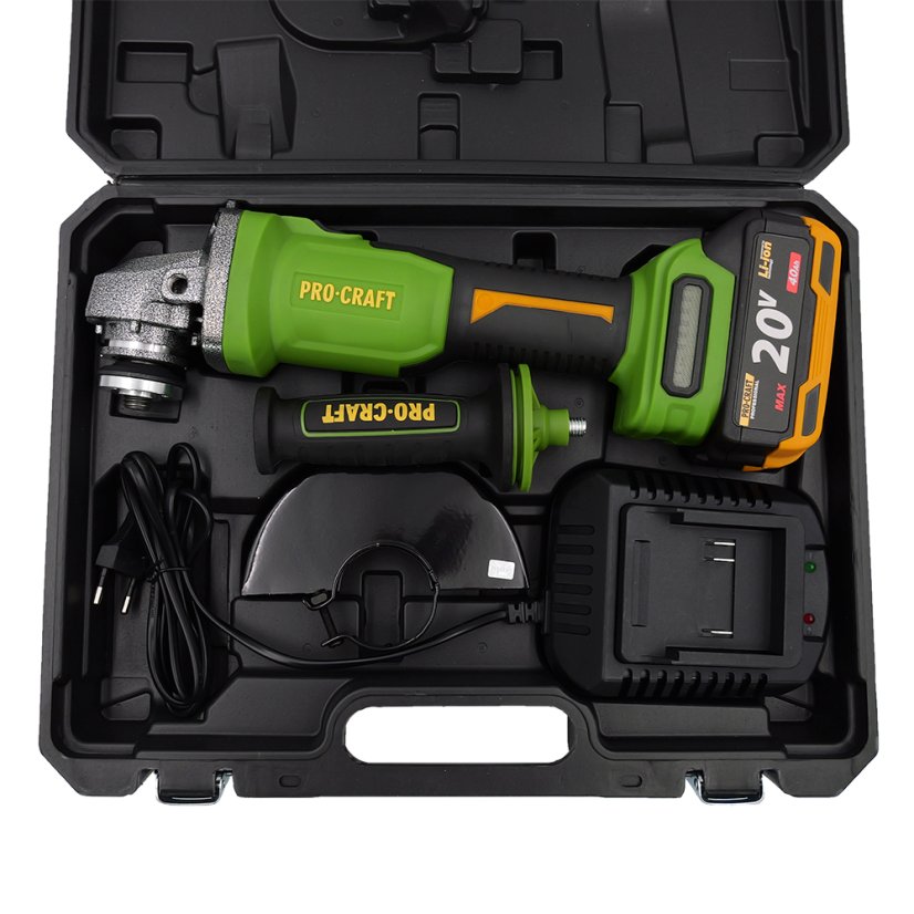 PROCRAFT PWA220 aku úhlová bruska, KIT