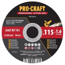 PROCRAFT rezný kotúč na kov 115 x 1,6 mm
