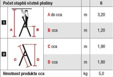 Schůdky AL 6-stupňové, nosnost 150kg