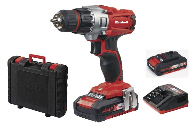 EINHELL TE-CD 18/2 Li aku vŕtací skrutkovač KIT 2x 1,5 Ah (Power X-Change)