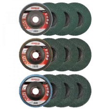 HERMAN QL-20 Sada lamelových kotoučů na nerez 125 mm / sada 12 ks (zr. 40, 60, 80, 120), zirkon
