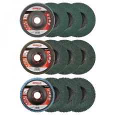 HERMAN QL-20 Sada lamelových kotoučů na nerez 125 mm / sada 12 ks (zr. 40, 60, 80, 120), zirkon