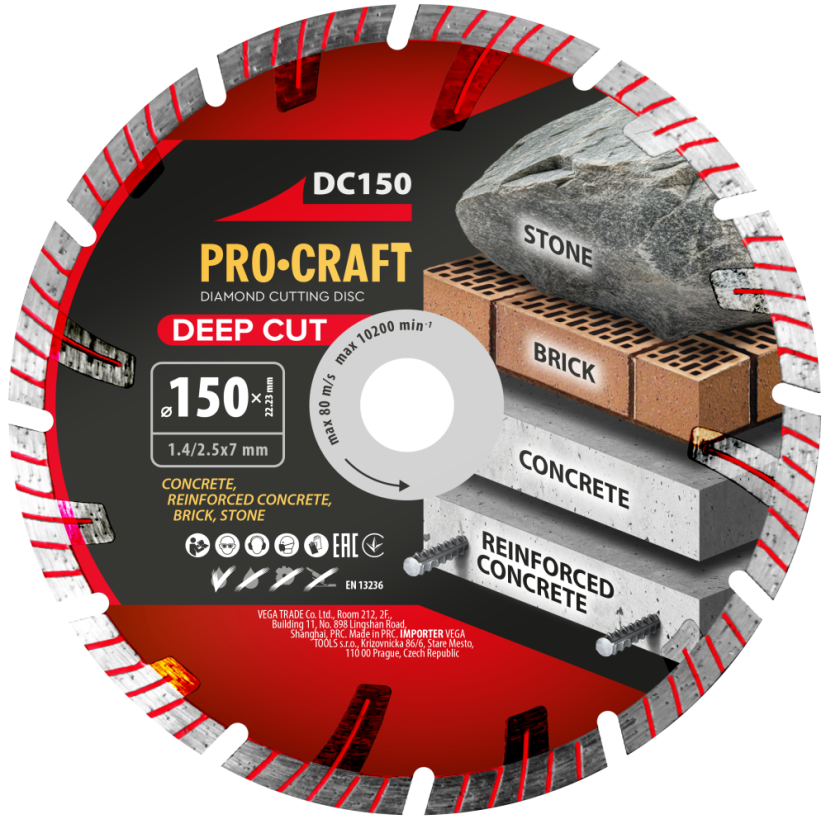 PROCRAFT Deep Cut diamantový kotouč 150 mm segmentový