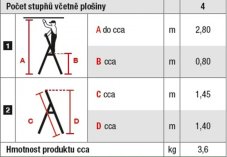 Schůdky AL 4-stupňové, nosnost 150kg