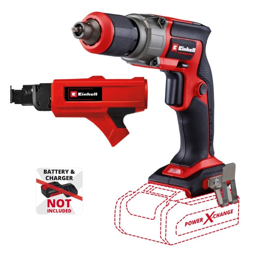 EINHELL PROFESSIONAL TP-DY 18 Li BL - Solo aku šroubovák na sádrokaton se zásobníkem (Power X-Change)