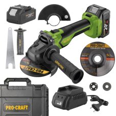 PROCRAFT PGA22 aku uhlová brúska, KIT (4 Ah, nab, kufor)