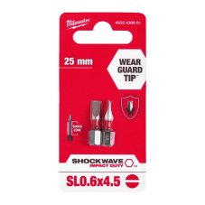 MILWAUKEE SHOCKWAVE bit 1/4" SL 0,6 x 4,5 x 25 mm, (balení 2 ks)