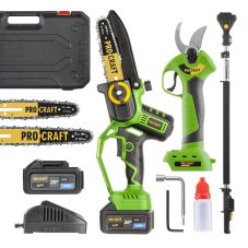 PROCRAFT sada aku ruční pilka PKA32Li a nůžky na větve ES28Libb + nástavec EP2.0