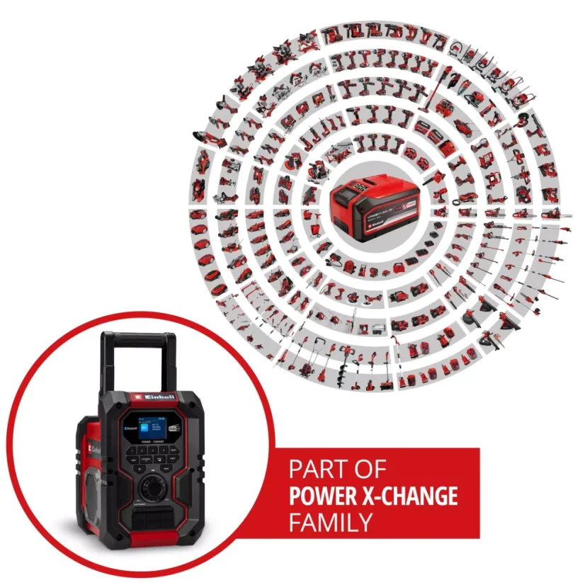 EINHELL TE-CR 18 Li DAB+/FM/BT aku rádio, SOLO (Power X-Change)