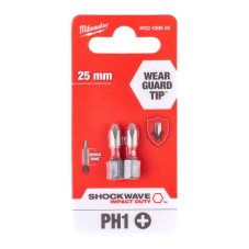 MILWAUKEE SHOCKWAVE™ bit 1/4" PH 1 x 25 mm (balení 2 ks)
