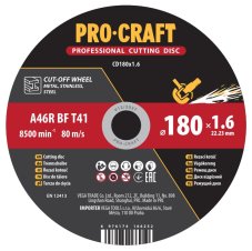 PROCRAFT rezný kotúč na kov 180 × 1,6 mm