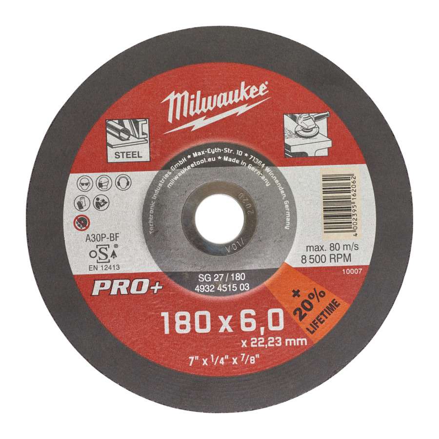 Milwaukee SG 27/180 PRO+ (4932451503) kotouč brusný 180 x 6,0 mm na kov